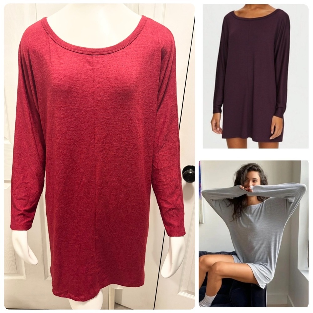 Wilfred Free Aritzia Comet Dress Long Sleeves Oversized Sweater Red Wine Small